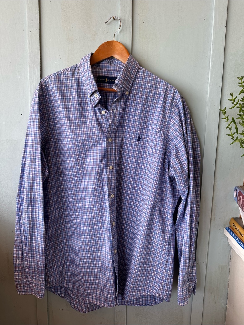 Polo by Ralph Lauren Blue and Lavender Check Button-Down Shirt - Picture 2 of 9